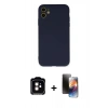 MARSİLYAN™- iPhone 11 Kılıf Ahenk Serisi - Siyah 3D Antistatik Mat Seramik Nano Ekran Koruyucu + PVD Metal Kamera Lens - TU