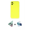 MARSİLYAN™- iPhone 11 Kılıf Ahenk Serisi - Siyah 3D Antistatik Seramik Nano Ekran Koruyucu + Raze Metal Kamera Lens - KI