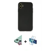 MARSİLYAN™- iPhone 11 Kılıf Ahenk Serisi - Siyah 3D Antistatik Seramik Nano Ekran Koruyucu + Raze Metal Kamera Lens - KI