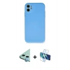 MARSİLYAN™- iPhone 11 Kılıf Ahenk Serisi - Siyah 3D Antistatik Seramik Nano Ekran Koruyucu + Raze Metal Kamera Lens - MI