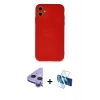 MARSİLYAN™- iPhone 11 Kılıf Ahenk Serisi - Siyah 3D Antistatik Seramik Nano Ekran Koruyucu + Raze Metal Kamera Lens - MR