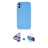 MARSİLYAN™- iPhone 11 Kılıf Ahenk Serisi - Siyah 3D Antistatik Seramik Nano Ekran Koruyucu + Raze Metal Kamera Lens - MR