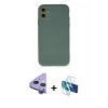 MARSİLYAN™- iPhone 11 Kılıf Ahenk Serisi - Siyah 3D Antistatik Seramik Nano Ekran Koruyucu + Raze Metal Kamera Lens - MR