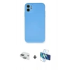 MARSİLYAN™- iPhone 11 Kılıf Ahenk Serisi - Siyah 3D Antistatik Seramik Nano Ekran Koruyucu + Pers Alüminyum Kamera Lens - YL