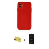 MARSİLYAN™- iPhone 11 Kılıf Ahenk Serisi - Siyah 6D Antistatik Mat Seramik Hayalet Nano Ekran Koruyucu + Rainbow Kamera Lens Koruma Cam - KI