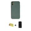 MARSİLYAN™- iPhone 11 Kılıf Ahenk Serisi - Siyah 6D Antistatik Mat Seramik Hayalet Nano Ekran Koruyucu + Rainbow Kamera Lens Koruma Cam - KI