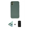 MARSİLYAN™- iPhone 11 Kılıf Ahenk Serisi - Siyah 6D Antistatik Mat Seramik Hayalet Nano Ekran Koruyucu + Raze Metal Kamera Lens - MI