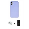 MARSİLYAN™- iPhone 11 Kılıf Ahenk Serisi - Siyah 6D Antistatik Mat Seramik Hayalet Nano Ekran Koruyucu + Pers Alüminyum Kamera Lens - YL