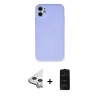 MARSİLYAN™- iPhone 11 Kılıf Ahenk Serisi - Siyah 6D Antistatik Mat Seramik Hayalet Nano Ekran Koruyucu + Raze Metal Kamera Lens - GS