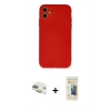 MARSİLYAN™- iPhone 11 Kılıf Ahenk Serisi - Siyah 6D Mat Seramik Hayalet Nano Ekran Koruyucu + Pers Alüminyum Kamera Lens - GD