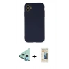 MARSİLYAN™- iPhone 11 Kılıf Ahenk Serisi - Siyah 6D Mat Seramik Hayalet Nano Ekran Koruyucu + Raze Metal Kamera Lens - MI
