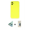 MARSİLYAN™- iPhone 11 Kılıf Ahenk Serisi - Siyah 6D Mat Seramik Hayalet Nano Ekran Koruyucu + Raze Metal Kamera Lens - MI