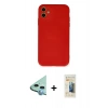 MARSİLYAN™- iPhone 11 Kılıf Ahenk Serisi - Siyah 6D Mat Seramik Hayalet Nano Ekran Koruyucu + Raze Metal Kamera Lens - MI