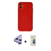 MARSİLYAN™- iPhone 11 Kılıf Ahenk Serisi - Siyah 6D Mat Seramik Hayalet Nano Ekran Koruyucu + Raze Metal Kamera Lens - MR