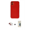 MARSİLYAN™- iPhone 11 Kılıf Ahenk Serisi - Siyah 6D Mat Seramik Hayalet Nano Ekran Koruyucu + Pers Alüminyum Kamera Lens - KI