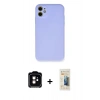 MARSİLYAN™- iPhone 11 Kılıf Ahenk Serisi - Siyah 6D Mat Seramik Hayalet Nano Ekran Koruyucu + PVD Metal Kamera Lens - TU