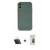 MARSİLYAN™- iPhone 11 Kılıf Ahenk Serisi - Siyah 6D Mat Seramik Hayalet Nano Ekran Koruyucu + Şeffaf Kamera Lens Koruma Cam