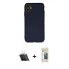 MARSİLYAN™- iPhone 11 Kılıf Ahenk Serisi - Siyah 6D Mat Seramik Hayalet Nano Ekran Koruyucu + Şeffaf Kamera Lens Koruma Cam