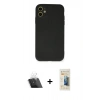 MARSİLYAN™- iPhone 11 Kılıf Ahenk Serisi - Siyah 6D Mat Seramik Hayalet Nano Ekran Koruyucu + Şeffaf Kamera Lens Koruma Cam