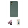 MARSİLYAN™- iPhone 11 Kılıf Ahenk Serisi - Siyah 6D Mat Seramik Hayalet Nano Ekran Koruyucu + Raze Metal Kamera Lens - SH