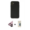 MARSİLYAN™- iPhone 11 Kılıf Ahenk Serisi - Siyah 6D Mat Seramik Hayalet Nano Ekran Koruyucu + Raze Metal Kamera Lens - SH