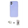 MARSİLYAN™- iPhone 11 Kılıf Ahenk Serisi - Siyah Bilvis 3D Cam Ekran Koruyucu + Pers Alüminyum Kamera Lens - GD