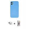 MARSİLYAN™- iPhone 11 Kılıf Ahenk Serisi - Siyah Bilvis 3D Cam Ekran Koruyucu + Pers Alüminyum Kamera Lens - YL