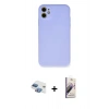 MARSİLYAN™- iPhone 11 Kılıf Ahenk Serisi - Siyah Bilvis 3D Mat Cam Ekran Koruyucu + Pers Alüminyum Kamera Lens - GI