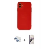 MARSİLYAN™- iPhone 11 Kılıf Ahenk Serisi - Siyah Bilvis 3D Mat Cam Ekran Koruyucu + Pers Alüminyum Kamera Lens - GI