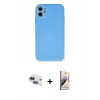 MARSİLYAN™- iPhone 11 Kılıf Ahenk Serisi - Siyah Bilvis 3D Mat Cam Ekran Koruyucu + Pers Alüminyum Kamera Lens - LT