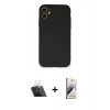 MARSİLYAN™- iPhone 11 Kılıf Ahenk Serisi - Siyah Bilvis 3D Mat Cam Ekran Koruyucu + Kamera Lens Koruma Cam - SF