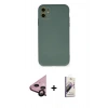 MARSİLYAN™- iPhone 11 Kılıf Ahenk Serisi - Siyah Bilvis 3D Mat Cam Ekran Koruyucu + Raze Metal Kamera Lens - SH