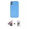 MARSİLYAN™- iPhone 11 Kılıf Ahenk Serisi - Siyah Bilvis 3D Mat Cam Ekran Koruyucu + Raze Metal Kamera Lens - SH
