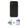 MARSİLYAN™- iPhone 11 Kılıf Ahenk Serisi - Siyah Bilvis 5in1 3D Magic Cam Ekran Koruyucu + Raze Metal Kamera Lens - MI