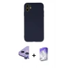 MARSİLYAN™- iPhone 11 Kılıf Ahenk Serisi - Siyah Bilvis 5in1 3D Magic Cam Ekran Koruyucu + Raze Metal Kamera Lens - MR