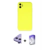MARSİLYAN™- iPhone 11 Kılıf Ahenk Serisi - Siyah Bilvis 5in1 3D Magic Cam Ekran Koruyucu + Raze Metal Kamera Lens - MR