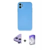 MARSİLYAN™- iPhone 11 Kılıf Ahenk Serisi - Siyah Bilvis 5in1 3D Magic Cam Ekran Koruyucu + Raze Metal Kamera Lens - MR