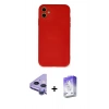 MARSİLYAN™- iPhone 11 Kılıf Ahenk Serisi - Siyah Bilvis 5in1 3D Magic Cam Ekran Koruyucu + Raze Metal Kamera Lens - MR