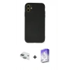 MARSİLYAN™- iPhone 11 Kılıf Ahenk Serisi - Siyah Bilvis 5in1 3D Magic Cam Ekran Koruyucu + Pers Alüminyum Kamera Lens - YL