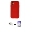 MARSİLYAN™- iPhone 11 Kılıf Ahenk Serisi - Siyah Bilvis 5in1 3D Magic Cam Ekran Koruyucu + Pers Alüminyum Kamera Lens - GD