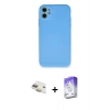 MARSİLYAN™- iPhone 11 Kılıf Ahenk Serisi - Siyah Bilvis 5in1 3D Magic Cam Ekran Koruyucu + Pers Alüminyum Kamera Lens - GD