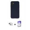 MARSİLYAN™- iPhone 11 Kılıf Ahenk Serisi - Siyah Bilvis 5in1 3D Magic Cam Ekran Koruyucu + Pers Alüminyum Kamera Lens - YL