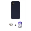 MARSİLYAN™- iPhone 11 Kılıf Ahenk Serisi - Siyah Bilvis 5in1 3D Magic Cam Ekran Koruyucu + Pers Alüminyum Kamera Lens - GD