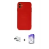 MARSİLYAN™- iPhone 11 Kılıf Ahenk Serisi - Siyah Bilvis 5in1 3D Magic Cam Ekran Koruyucu + Pers Alüminyum Kamera Lens - YL