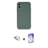 MARSİLYAN™- iPhone 11 Kılıf Ahenk Serisi - Siyah Bilvis 5in1 3D Magic Cam Ekran Koruyucu + Pers Alüminyum Kamera Lens - GD