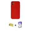 MARSİLYAN™- iPhone 11 Kılıf Ahenk Serisi - Siyah Bilvis 5in1 3D Magic Cam Ekran Koruyucu + Rainbow Kamera Lens Koruma Cam - KI
