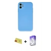 MARSİLYAN™- iPhone 11 Kılıf Ahenk Serisi - Siyah Bilvis 5in1 3D Magic Cam Ekran Koruyucu + Rainbow Kamera Lens Koruma Cam - KI