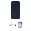 MARSİLYAN™- iPhone 11 Kılıf Ahenk Serisi - Siyah Bilvis 5in1 3D Magic Cam Ekran Koruyucu + Renkli Kamera Lens Koruma Cam - SI