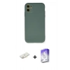 MARSİLYAN™- iPhone 11 Kılıf Ahenk Serisi - Siyah Bilvis 5in1 3D Magic Cam Ekran Koruyucu + Renkli Kamera Lens Koruma Cam - SI