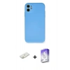 MARSİLYAN™- iPhone 11 Kılıf Ahenk Serisi - Siyah Bilvis 5in1 3D Magic Cam Ekran Koruyucu + Renkli Kamera Lens Koruma Cam - TU